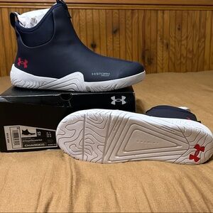 Under Armour Navy Athletic Slip-On Sneakers with Red Logo